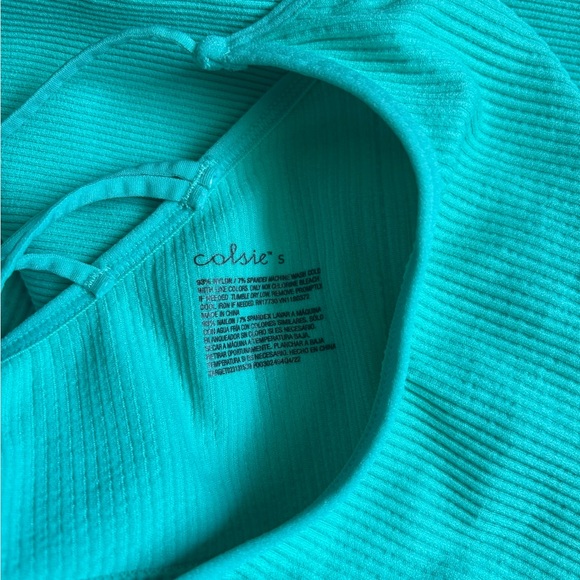 Colsie Aqua Ribbed Set - Picture 3 of 4